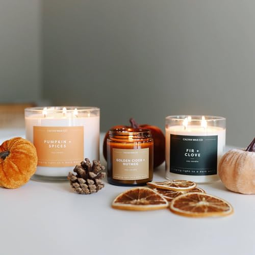 Pumpkin & Spices 3 Wick Scented Candle - 43 Hour Burn - Luxury 3 Wick Soy Candles - Clean Soy Wax Candles - Long Lasting Large Glass Jar Candle for Home - 14.9oz - color: Pumpkin + Spices