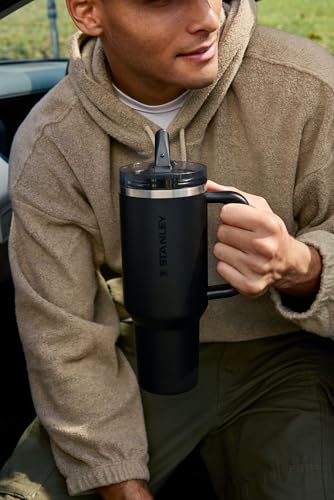 STANLEY Quencher ProTour Flipstraw Tumbler, 14 oz, Daffodil Emerald | Built-In Straw & Handle | Cupholder Compatible for Travel | Leakproof Insulated Stainless Steel Cup | BPA-Free - color: Daffodil Emerald, size: 14 Ounces