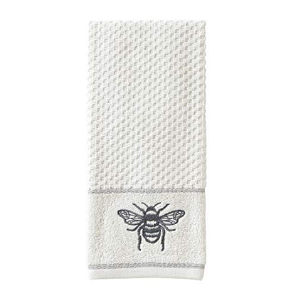 SKL Home Farmhouse Bee Hand Towel Set, White 16x25 - color: Farmhouse Bee