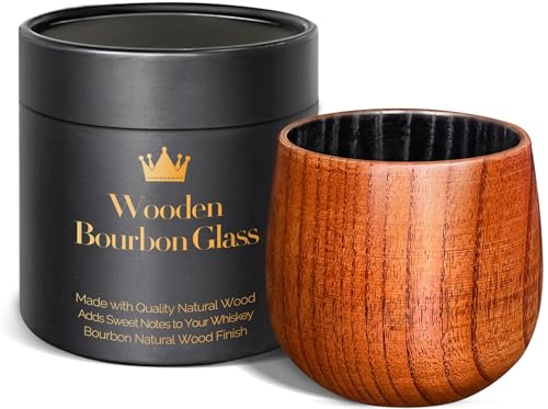 The Original Charred Wooden Bourbon Drinking Glass, Bourbon Gifts for Men | 10 oz Charred Wooden Old Fashioned Glass Anniversary Birthday Whiskey Gifts for Men, Dad or Brother Wooden Whiskey Glasses - color: 1 Pack Charred