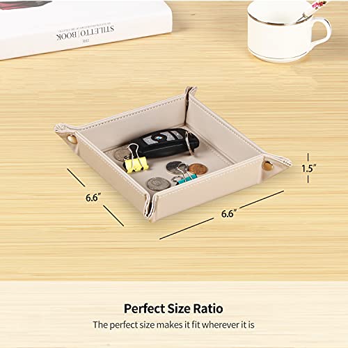 YAPISHI Key Dish Bowl for Men, Entryway Catchall Holder Bedside Table Valet Tray for Pocket Stuff, PU Leather Nightstand Organizer for Dice/Coins/Wallet/Watch/Rings/Sunglasses, Dresser/Coffee Table | Valet Tray for Men,Nightstand, Dresser,Desk,Entryway an
