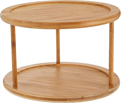 Lipper International 8302 Bamboo Wood 2-Tier 10" Kitchen Turntable - color: Bamboo Wood, size: 10" Diameter, 2-Tier