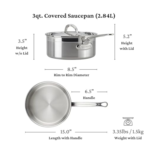 Hestan - ProBond Collection - Professional Clad Stainless Steel 10-Piece Ultimate Cookware Set, Induction Cooktop Compatible - style: 10 Piece