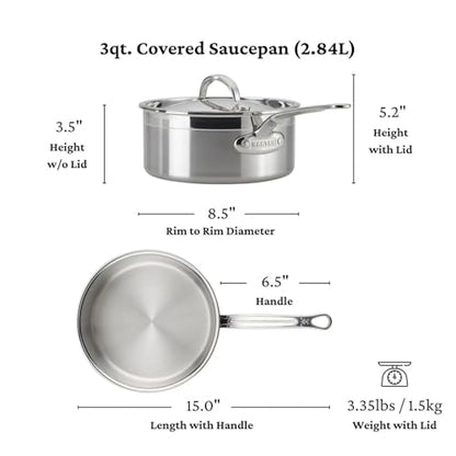 Hestan - ProBond Collection - Professional Clad Stainless Steel 10-Piece Ultimate Cookware Set, Induction Cooktop Compatible - style: 10 Piece