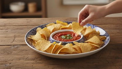 Spode – Blue Italian – Spode Blue Italian Chip & Dip Set – BlueWhite | Large Divided Party Bowl Platter Set for Salsa, Veggies, Crudite, Shrimp and Sauce, Fruit, Snacks, Entertaining, Hosting