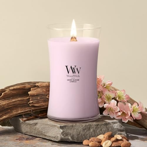 WoodWick Cherry Blossom & Vanilla Large Hourglass Scented Candle - color: Cherry Blossom & Vanilla, size: 21.5oz