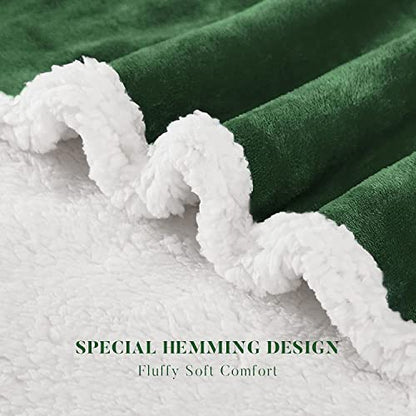 BEAUTEX Sherpa Fleece Twin Blankets Soft Fluffy Flannel Plush Cozy | Fuzzy Green Cuddle Blanket for Couch, Bed, Sofa, Adults (60" x 80", Green) - color: Sagegreen, size: Twin-60"x80"