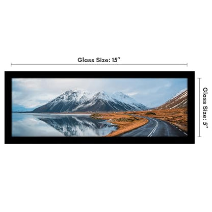 Americanflat 5x15 Picture Frame - Engineered Wood - Black | Shatter-resistant glass, wall or tabletop display with included easel, sawtooth hangers included - color: Black, size: 5x15