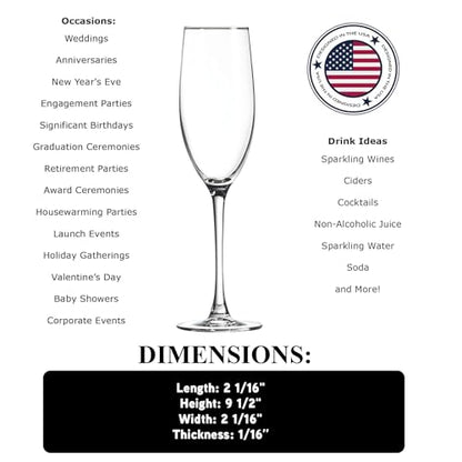 Set of 2, Wedding Anniversary Glasses, 40 Years Down - Forever To Go - Happy Anniversary 8 Oz Laser Engraved Clear Custom Crafted Elegant Champagne Flute Premium Glass Crystal - style: DownForever-40