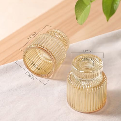6 Pcs Gold Candlestick Holders - Glass Taper Candle Holders Tealight Votive Candle Holders for Table Centerpieces, Wedding, Dinner Party, Home, Gifts - color: Gold, size: 6Pcs