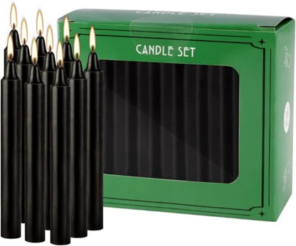 Black Taper Candles, 4 Inch, Unscented, 100% Cotton Wick, 2-Hour Burn Time, for Halloween, Rituals, Meditation, Altar, 40 Pack - color: 40 Black
