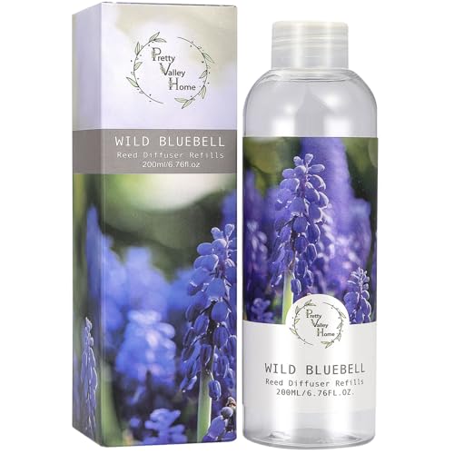 Reed Diffuser Oil Refill Wild Bluebell, Floral Diffuser Refill Home Fragrance for Bathroom Shelf Decor 200ml - color: Wild Bluebell