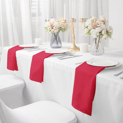 Bailarina Cloth Napkins Set of 80,17x17 inches Dinner Napkins Cloth Washable,Polyester Square Table Cloth Napkin Bulk with Hemmed Edges Ideal for Banquets, Parties and Weddings-Red - color: Red