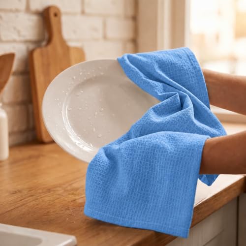Urban Villa Kitchen Towels Cotton Dish Towels 20”x30” (Set of 6) Sky Blue - color: 071 Sky Blue, size: 18" x 28" (Set of 6)