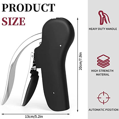 IIQ Wine Bottle Opener Corkscrew Set- Lever Corkscrew Wine Openers with Luxury Case, Foil Cutter, Wine Stopper,Pourer and Extra Spiral