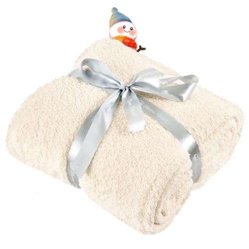 Ailemei Direct Knit Throw Blanket for Bed, Soft Thin Blankets for Sofa, Couch, Camping, Office Chair, Cozy Touch Lightweight Breathable Blanket All Season Use, Cream 50"x70" - color: Cream