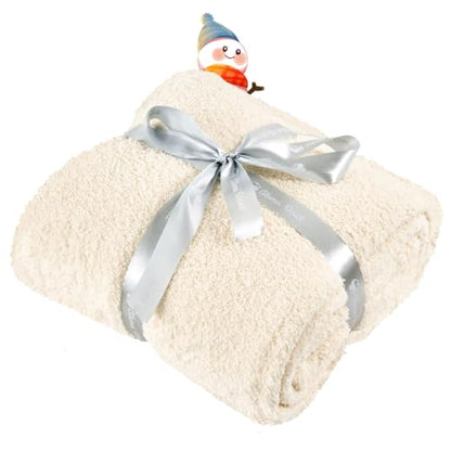 Ailemei Direct Knit Throw Blanket for Bed, Soft Thin Blankets for Sofa, Couch, Camping, Office Chair, Cozy Touch Lightweight Breathable Blanket All Season Use, Cream 50"x70" - color: Cream