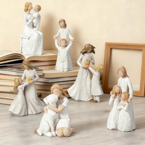 Mother and Baby Figurine, New Mom Gift Resin Statue, Motherhood Sculpture, Nursery Decor, Sentimental Family Love Figurine - color: Mom Holding Baby