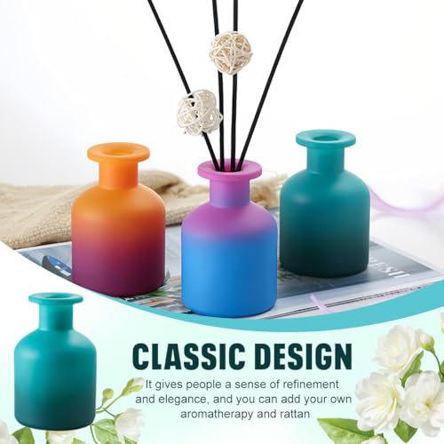 QUUPY 1PCS 150ml/5oz Glass Diffuser Bottle Jars Pot Exquisite Essential Oils Container for DIY Essential Oil Diffuser Gift - color: Blue Gradient