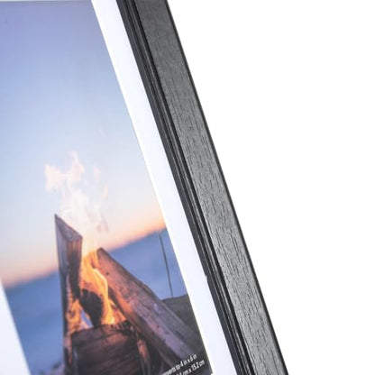 5x7 Picture Frame Black, Display 5x7 without Mat or 4x6 with Mat, Wall Gallery Photo Frames - color: Black Wood, size: 5x7 inches