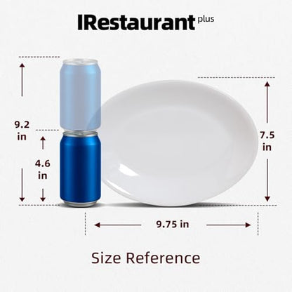 Restaurant Value, Stoneware Coupe Shape Oval Platter 9.75" x 7.25", Bright White, Case of 24 - color: Bright White, size: Oval Platter 9.75" x 7.25"
