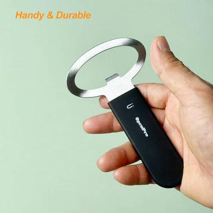 Magnetic Jar Opener Gripper, Jar Openers Top Rated For Seniors Weak Hands, Bottle Opener Built-In, 2-IN-1 Jar & Bottle Opener x 1, Black, Rubber Jar Openers Gripper x 4 - color: Black