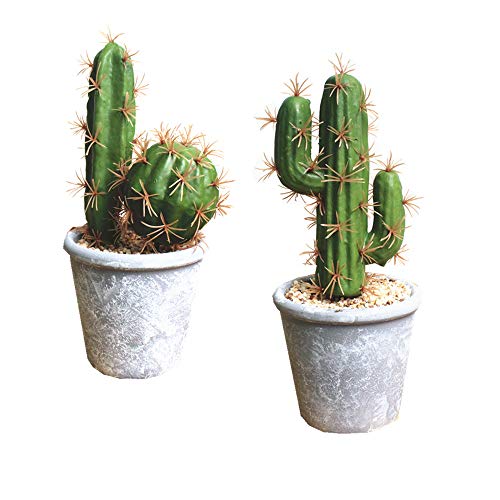 Artificial Succulent Plants Faux Cactus Decorative Succulents Potted Fake Cacti with Gray Pots Artificial Cactus for Bathroom/Home Decor House Decorations(B Set) - size: B SET