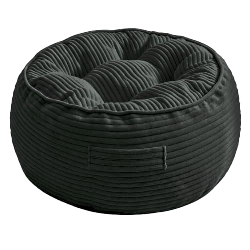 11" Washable Round Floor Pillow for Adults Thick Meditation Cushion for Sitting Large Yoga Pillows on Floor Ottoman to Elevate Leg for Tatami Living Room, 22x22 Inch, Dark Gray - color: Dark Gray