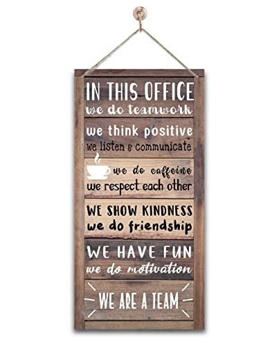 We Are A Team Office Signs Decor, Hanging Wood Sign Office Decoration, Motivational Quotes Wall Décor, Human Resources Offices Wall Decoration, Team Gift, Gift for Leader - color: Office08