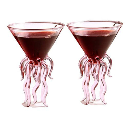 GAOGAO Octopus Cocktail Glass Creative Drinkware Bar Goblet Tools Snifters (Huge 2 Transparent) - color: Huge 2 Transparent (250ml), size: 8.5 Ounces