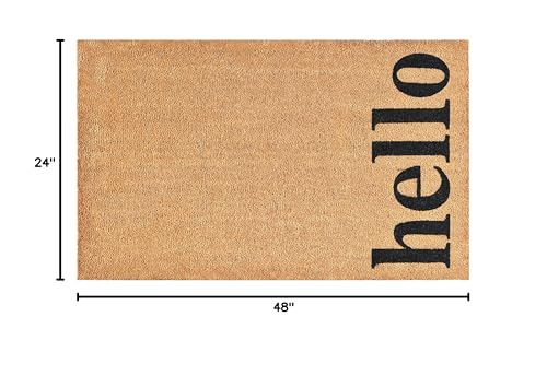 Calloway Mills 102612448NBB Vertical Hello Doormat, 24" x 48", Natural/Black (Natural/Black, 24" x 48") - color: Natural/Black, size: 2' x 4' (Rectangular)