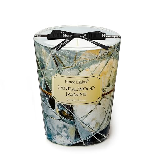 HomeLights Soy Wax Candles for Home Scented, 1-Wick Candles in Sandalwood Jasmine Scented, Industrial Chic Aromatherapy Candles Gift for Parties, Relaxing, 6.7oz - color: Sandalwood Jasmine
