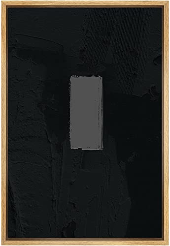 SIGNWIN Framed Canvas Print Wall Art Black Geometric Color Field Gray Square Abstract Shapes Illustrations Minimalism Contemporary Nordic Decorative for Living Room, Bedroom, Office - 24"x36" Natural - color: A007-2206-yuk17, size: 36"L x 24"W