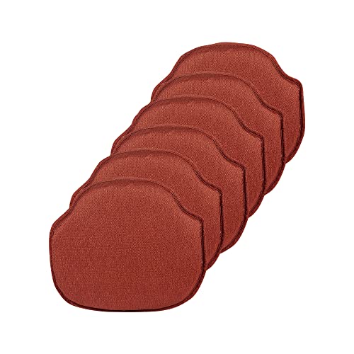 Klear Vu Gripper Omega Non-Slip Windsor Chair Cushions with Skid-Proof Seat Pad for Dining Room, Kitchen, and Office Use, 16x15 Inches, 6 Count (Pack of 1), Flame - color: Flame, size: 6 Count (Pack of 1)