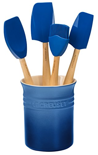 Le Creuset Stoneware & Silicone 5pc. Utensil Crock Set, Marseille - color: Marseille