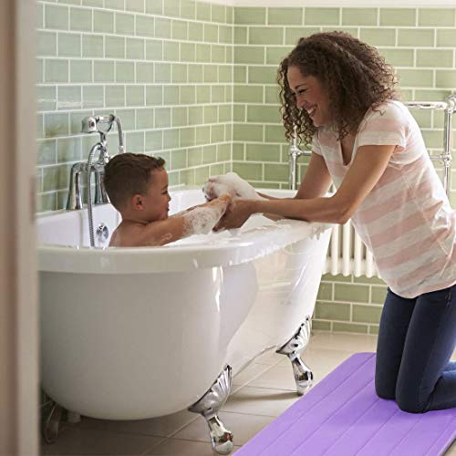 Memory Foam Bathroom Rugs 2 Piece Bath Mat Set Soft Non-Slip and Absorbent Microfiber Bath Rug and U-Shaped Toilet Mat 32"x20"+24"x 20", Purple