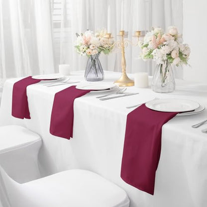 Bailarina Cloth Napkins Set of 80,17x17 inches Dinner Napkins Cloth Washable,Polyester Square Table Cloth Napkin Bulk with Hemmed Edges Ideal for Banquets, Parties and Weddings-Burgundy - color: Burgundy