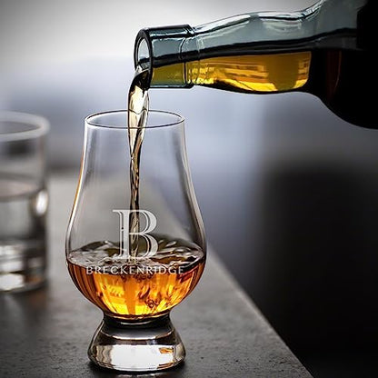 Personalized Glencairn Whiskey Glass Gift Set of 4 with Engraved Whisky Tasting Glasses, Black Wooden Gift Box, Custom Scotch Bourbon Glasses for Men, Whiskey Lover Gifts - style: Black Box Set