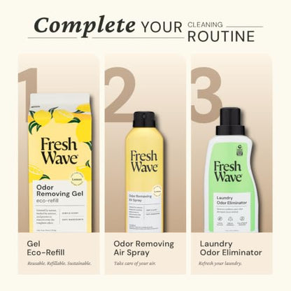Fresh Wave Lemon Odor Eliminator Gel 15 oz - Air Freshener for Home | Lasts 30-60 days. Plant-based odor absorber. No perfumes or harsh chemicals. Bathroom & closet deoderizer. Refills available. - size: 15 Fl Oz (Pack of 1)
