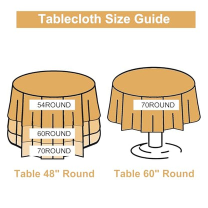 DWCN Round Table Cloth Plastic Tablecloth Protector 54 Inch Round | 100% Waterproof, Oilproof, Stain Resistant Round Table Protector PVC Vinyl Table Cover for Dining, Parties,Crystal Clear - size: 54" (Round)