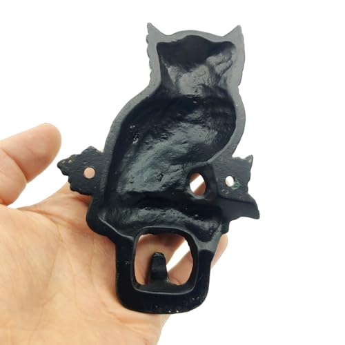 Rustic Coat Key Hanger, Owl Decorative Wall Mounted Coat Hooks, Cast Iron Animal Hooks Coat Towel Bag Hat Hanger Multiuse Entryway - color: Painted Owl
