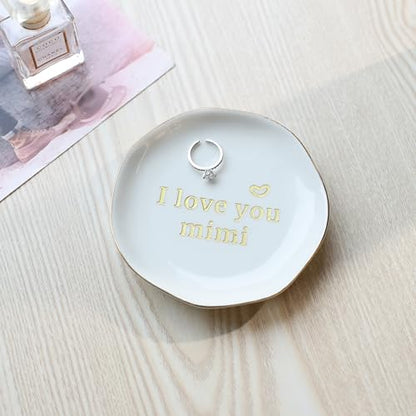Mimi Gifts for Grandma Mother's Day-I love You Mimi Ring Dish-Mimi Gifts for Grandma Nana Birthday Christmas Valentine's,Gift for Mimi from Grandkids Grandchildren - style: I Love You Mimi