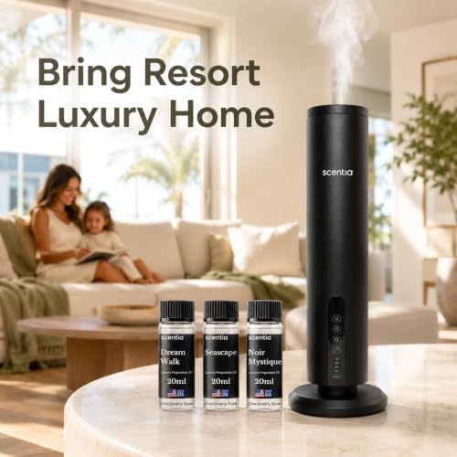 Fragrance Diffuser Oils 3X20 mL, Aromatherapy Set for Cold Diffusers | Scentia Luxury Hotel Series Blended Diffuser Oils, 3X20 mL, Long-Lasting Aroma For Home Relaxation