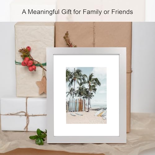 Hongkee 5x7 Picture Frame (4 Pack, Silver) Made of Real Glass and Wooden Frame - Display Pictures 4x6 with Mat or 5x7 Without Mat, 5 by 7 Photo Frames TableTop Display and Wall Mounting - color: Silver, size: 5x7 in