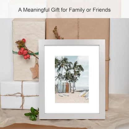 Hongkee 5x7 Picture Frame (4 Pack, Silver) Made of Real Glass and Wooden Frame - Display Pictures 4x6 with Mat or 5x7 Without Mat, 5 by 7 Photo Frames TableTop Display and Wall Mounting - color: Silver, size: 5x7 in