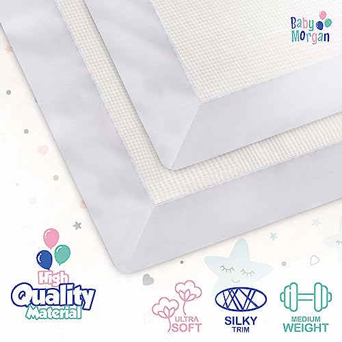 Thermal Waffle Knit Throw Blanket Satin Trim White 50" x 60" | Adult throw blanket with soft lightweight waffle knit design, satin trim & breathable layer for couch, bed & living room use. - color: White - Satin Trim