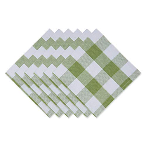 DII Buffalo Check Collection, Classic Farmhouse Cloth Napkin Set, 20x20, Antique Green, 6 Piece - color: Antique Green, size: 20" x 20" (Set of 6)