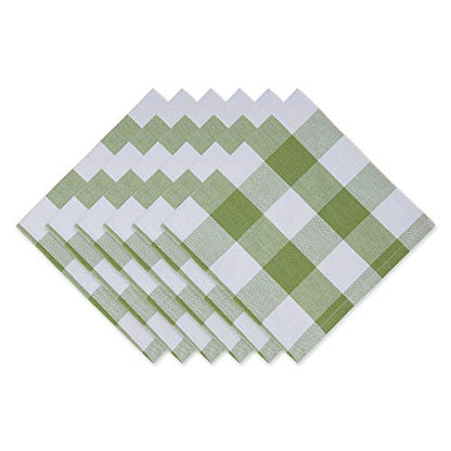 DII Buffalo Check Collection, Classic Farmhouse Cloth Napkin Set, 20x20, Antique Green, 6 Piece - color: Antique Green, size: 20" x 20" (Set of 6)