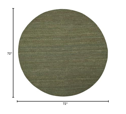 SAFAVIEH Natural Fiber Collection 6' Round Green NF368G Handmade Boho Fringe Woven Jute Area Rug - color: Green, size: 6' (Round)