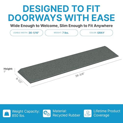 EZ-ACCESS Transitions Angled Entry MAT, Grey, 1-in - color: Grey, size: 1 Inch